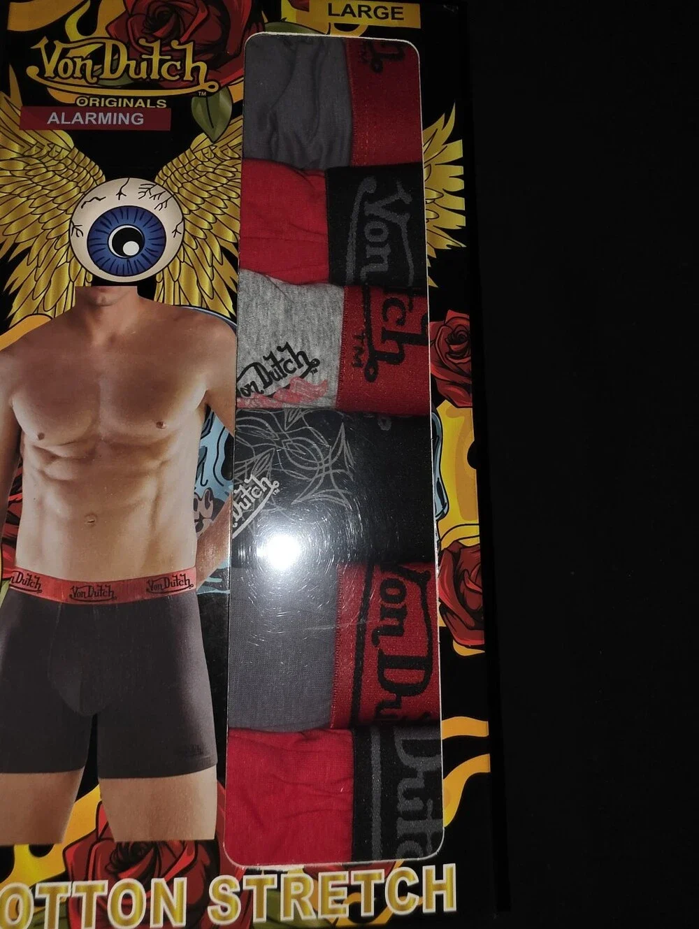 Von Dutch SEALED! NIB! 6-Pack Multicolor Special Boxer Briefs. Sz Lg. R2S!